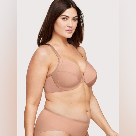 GLAMORISE - Front Closure Smoothing Wonder Wire Bra - Nude/Cappuccino 44DD - Picture 3 of 11